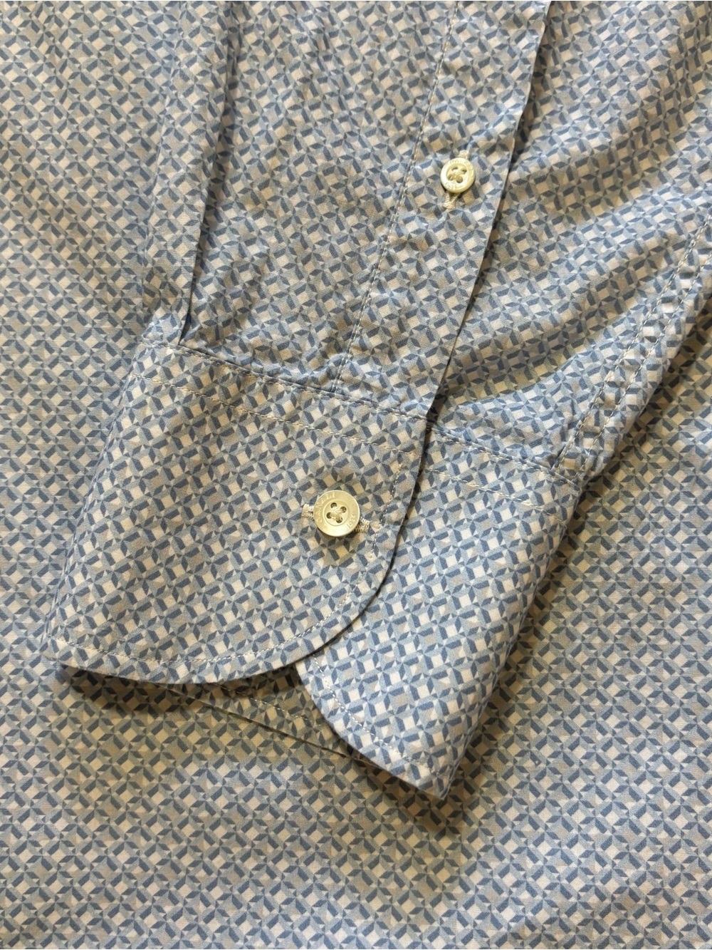 Canali 1934 Men’s XXL Blue Geometric Cotton Luxury Shirt Made Italy tailored - Picture 6 of 16